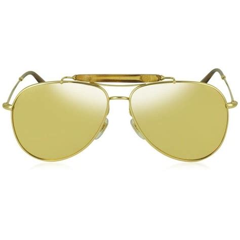 gucci gold plated mirror aviator|Gucci Aviator Sunglasses for Women .